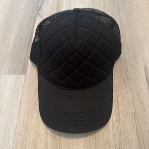 Black Quilted Trucker Hat